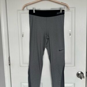 Nike Gray and Black Athletic Leggings